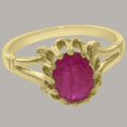thumbnail image 4 of LBG British Made 10k Yellow Gold Natural Ruby Womens Engagement Ring - 33 size options - Size 7.75, 4 of 6