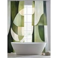 thumbnail image 5 of Abstract Watercolor Art Sheer Curtains 96 Inches Long 2 Panels Geometric Green Beige Decor Light Filtering Semi Sheer Window Curtains Drapes for Bedroom Living Room 52"x96", 5 of 7