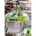 thumbnail image 4 of Outdoor Tablecloth with Umbrella Hole and Zipper, St. Patrick's Day Round Table Cloth 54 Inch Waterproof Tablecloth, Farmhouse Green Boots Daisy Clovers Picnic Table Cover for Patio Camping, 4 of 7