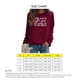 thumbnail image 5 of Sudadera de Mujer con Cuello Redondo y Manga Larga con Estampado de Letras, Jersey Informal de Moda para Mujer, Top para Trabajo Diario, Viajes, Rojo Vino (Fuente Blanca) M, 5 of 5
