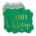 thumbnail image 3 of Inkdotpot Real Gold Foil Happy Holiday Tags Favor Bracket Shape Hang Pack Of 50 Paper Tags, 3 of 6
