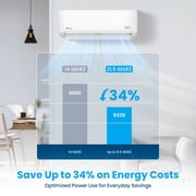 Senville 24000 BTU Mini Split Air Conditioner Heat Pump, LETO Series, 208/230V, Works with Alexa, White