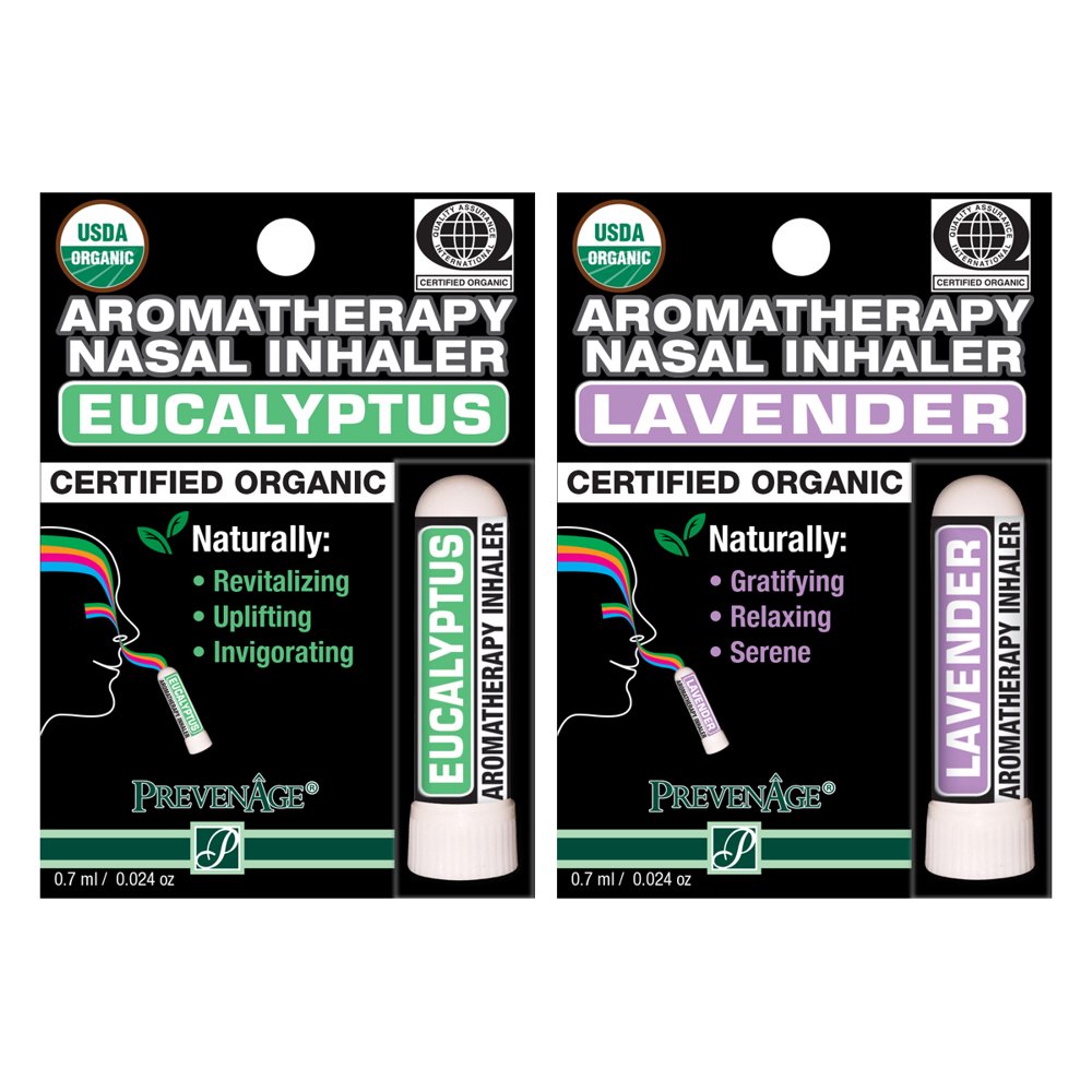 Nasal Inhaler Aromatherapy Gift Set of 2 Eucalyptus, Lavender Made with