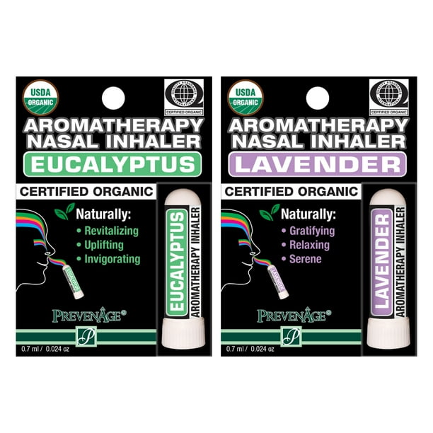 Nasal Inhaler Aromatherapy Gift Set of 2 Eucalyptus, Lavender Made with