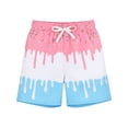 thumbnail image 4 of Kids Boy Swim Trunks With Ice Print Drawstring Elastic Waist Quick Dry 8-9 Years Boys Clothes, 4 of 4