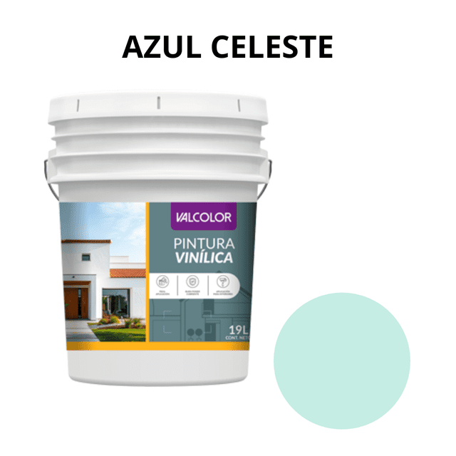 Pintura Vinílica Valcolor Valmex Azul Celeste 19L