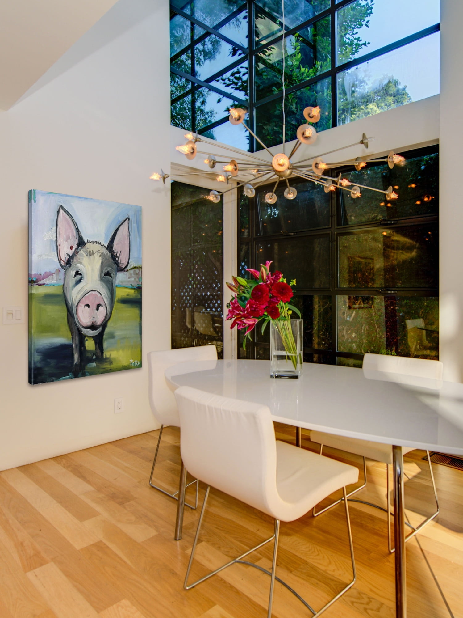 Marmont Hill Inc Marmont Hill - "Hog Heaven" by Tori Campisi Painting Print on Canvas - Multi-color