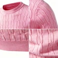 thumbnail image 7 of Men's Cable Knit Sweater Crew Neck Long Sleeve Pullover Top Solid Color Warm Casual Daily Wear Fall Winter, 7 of 7