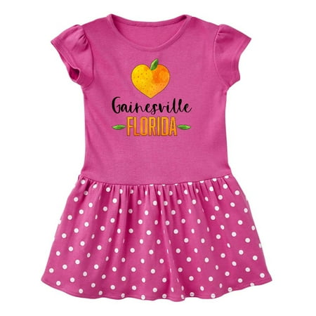 

Inktastic Gainesville Florida Orange in Heart Gift Toddler Girl Dress
