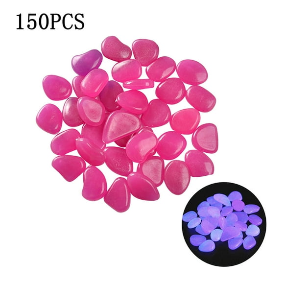 Glow Rocks for Landscaping Clearance,Luminous Stone (150Pcs) Dark Purple,1 Pack Of 150 Glowing Stones