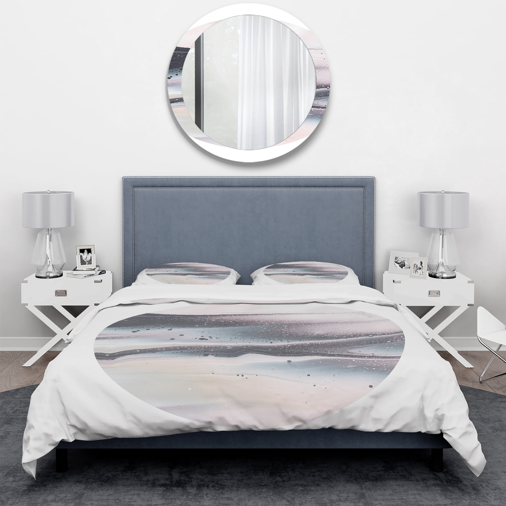 Designart 'Circle Marble I' Geometric Duvet Cover Set