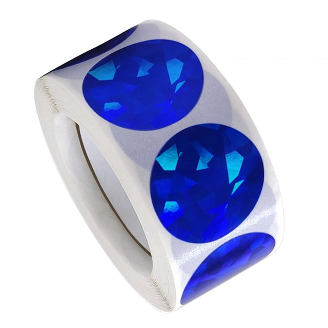 Rollo de 500 pegatinas autoadhesivas para sobres, etiquetas redondas brillantes para decoración Azul
