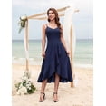 thumbnail image 2 of Women's Cocktail Party Dress, Formal Wedding Guest High Low Dress, Fit Flare Holiday Prom Dress, 2 of 11