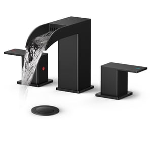 TVOFEK 8 Inch Waterfall Bathroom Faucet, Matte Black