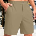 thumbnail image 2 of Timoontee Men Athletic Shorts Utility Cargo Shorts Stretchy Elastic Waist Solid Hue Straight Leg for Skin Friendly Yellow L, 2 of 4
