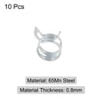 thumbnail image 3 of Uxcell Spring Hose Clamp, 65Mn Steel 12mm Low Pressure Air Clip Clamps Fuel Lines Vacuum Hoses, Zinc Plated, 10 Pack, 3 of 6