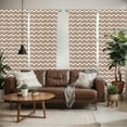 thumbnail image 2 of Ambesonne Tan Window Curtains, Classic Chevron Zigzags, Each 28" W x 95" L, Brown and Tan, 2 of 5