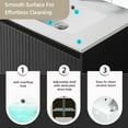 thumbnail image 5 of UNISOAR 24" Modern Bathroom Vanity with Ceramic Sink, Free Standing or Wall Mounted Floating Cabinet With 2 Soft Close Doors, Walnut, 5 of 7