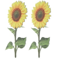 Raindrops 2Pcs Yellow Acrylic Sunflower Garden Stake Lawn Yard Decoration Outdoor Ornament