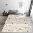 thumbnail image 4 of Cute Celestial Night Sky Space Stars Planets Crescent Blanket Valentine Day Gifts for Girls Women Soft Flannel Throw Blanket for Bed Home Sofa Decor 60"X50", 4 of 6