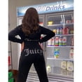 thumbnail image 5 of Women’s Casual Tracksuit Two Piece Set Zip Up Hooded Jacket Flare Pants Soft Velour Lounge Outfit Athletic Streetwear Matching Set, 5 of 12