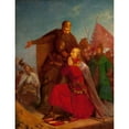 thumbnail image 2 of Jan Matejko 15x18 Gold Ornate Wood Frame and Double Matted Museum Art Print Titled - Władysław Jagiełło and Vytautas Praying Before the Battle of Grunwald (1855), 2 of 4