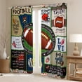 thumbnail image 3 of Homewish Rugby Sports Lover Black Out Curtains for Kids, Vintage Patchwork Curtains Pack of 2 (42x63 Each), Soccer Football Time Bedroom Curtains, Window Curtains Home Decor, 3 of 6