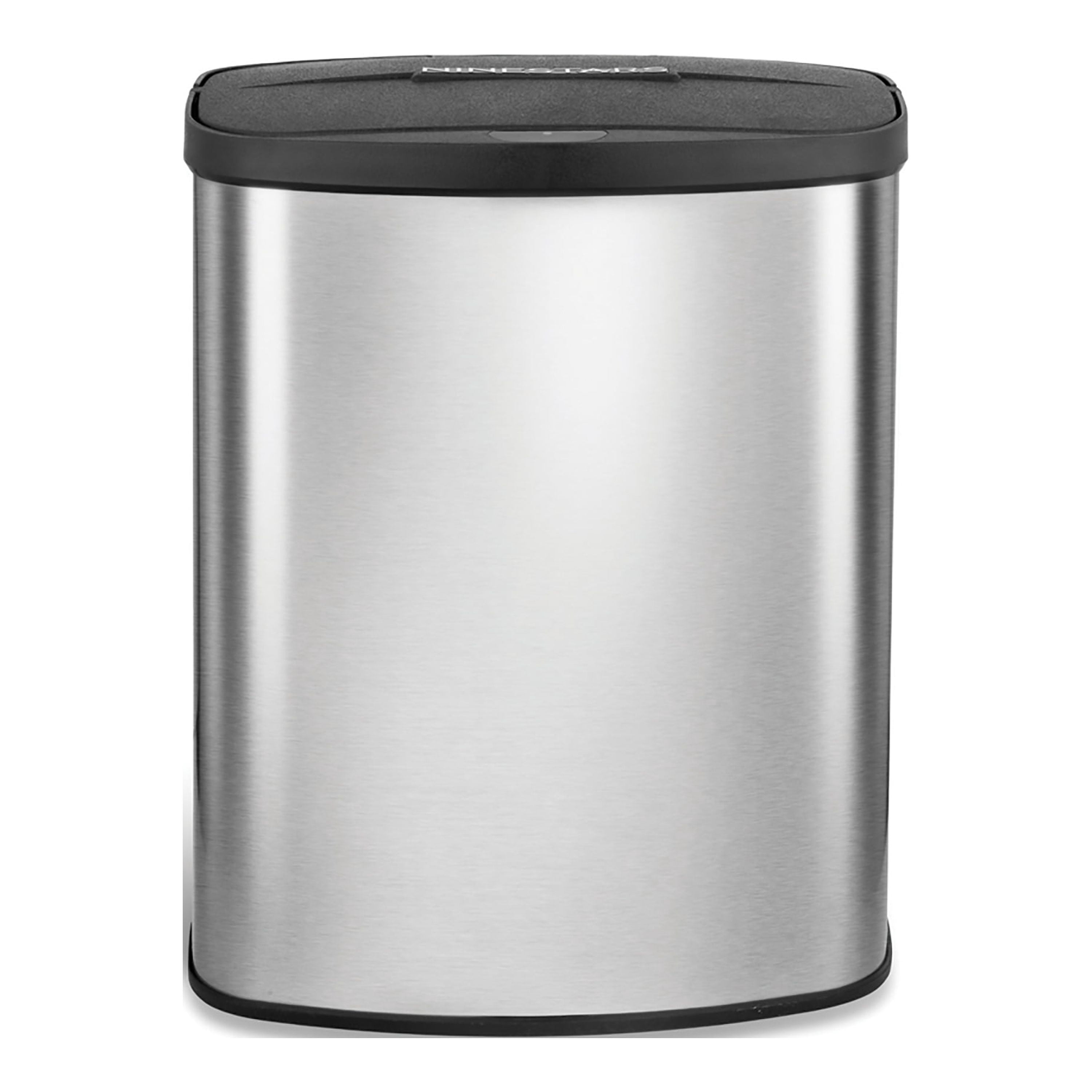 Nine Stars Automatic Bathroom trash can, 2 Gallon Stainless steel, Fingerprint-Resistant Motion Sensor Garbage Bin with Soft Close Lid, Silver
