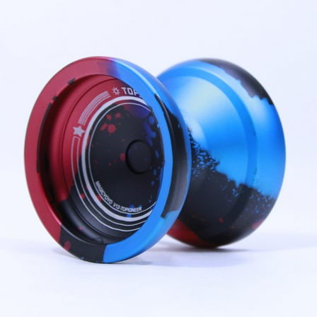 MAGICYOYO V12 TOPIONEER Yo-Yo - Responsive / Unresponsive Fingerspin YoYo (Black w/Red Blue Splash)