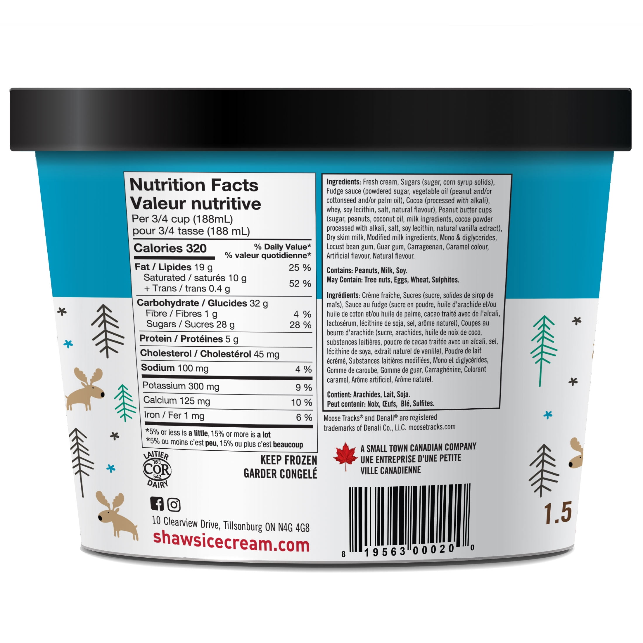 Shaw's Moose Tracks Ice Cream 1.5L, Moose Tracks Ice Cream