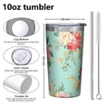 thumbnail image 4 of Pioneer Flower 10oz Tumblers Stainless Steel Tumbler with Lid and Straw,Vacuum Insulated Double Wall Travel Tumbler Cups with Cleaning Brush for Coffee, Tea, 4 of 4