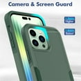 thumbnail image 4 of ELEHOLD for iPhone 14 Pro 6.1 inch Case, Armor Rugged Hard PC Soft TPU Hybrid Anti-Drop Camera Lens Protection Shockproof Glossy Non-Slip Slim Fit Case for iPhone 14 Pro,Darkgreen, 4 of 6
