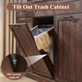 thumbnail image 5 of SinCiDo Triple Tilt Out Trash Can Cabinet, 20 Gallon Farmhouse Hidden Trash Cabinet w/3 Drawers, Kitchen Garbage Cabinets with Storage Basket, 5 of 8
