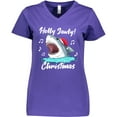 thumbnail image 3 of Inktastic Shark Holly Jawly Christmas Women's V-Neck T-Shirt, 3 of 5