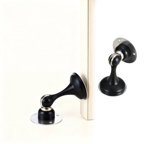 Clearance Sale! Heavy Duty Door Stopper Wall Mounted With And Screws Black Flexible Door Stop With Absorption For Home Residential Use Doorstop Practical Home Decor 3.1"