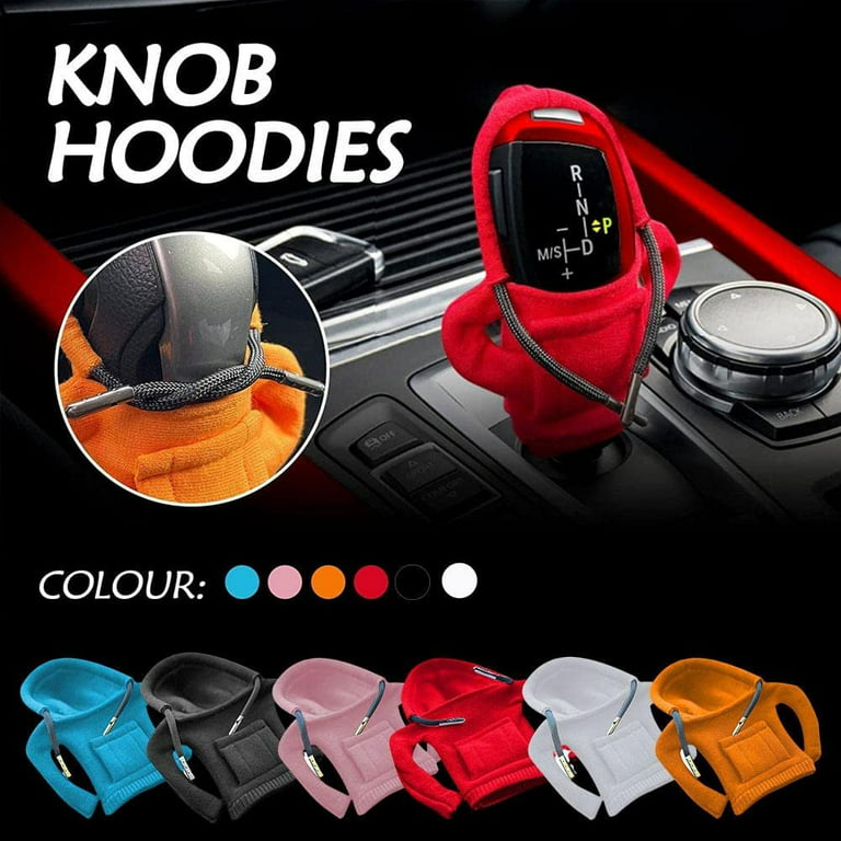 QIPENG Car Gear Handle Cover Gear Handle Decoration Knob Hoodie Cover, Funny Shift Knob Hoodie Cover Fits Manual or automatic, Universal Car