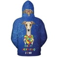 thumbnail image 2 of Autism Awareness Whippet Accept Understand Love All Over Print 3D Hoodie Unisex Merch Hoodies Dog Lover - 12003, 2 of 6