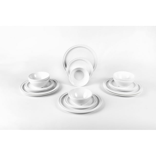 Vajilla Redonda 6 Personas (18 Piezas) -blanco Policarbonato Platipractic Vajilla redonda 6 personas