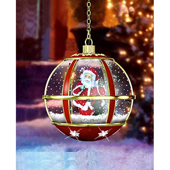 Holiday Musical Snow Globe Santa Hanging Lamp by Jumbl