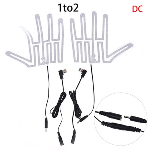 ropa de deporte 1 par de calentadores térmicos de manos de 5V para zapatos guantes almohadillas para (cable de CC) JShteea El nuevo