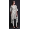 thumbnail image 4 of Bimba White Leaves & Pink Rose Floral Indian Tunic Tops For Girls Printed Casual Top For Women Ethnic Kurti XX-Large, 4 of 6