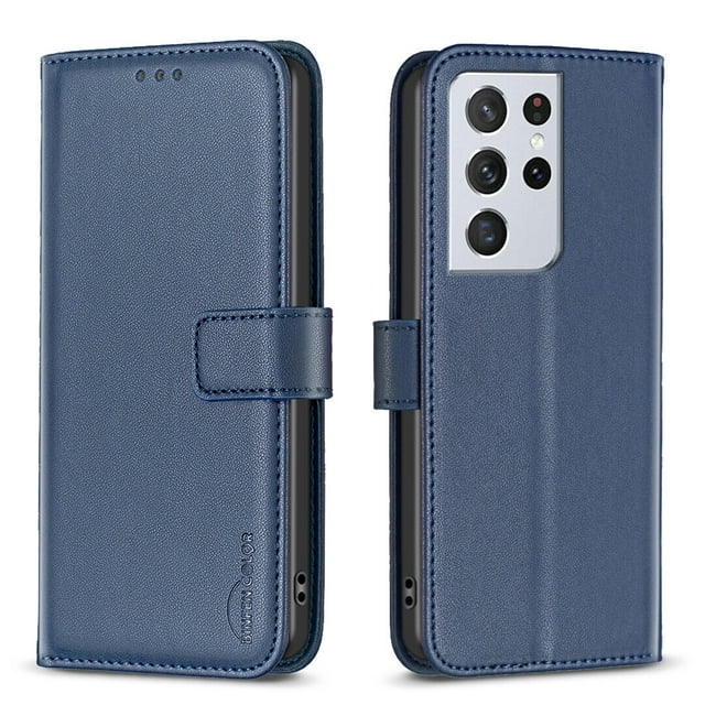 Compatible avec Samsung Galaxy S21 Ultra 5G Étui Portefeuille avec Fentes pour Cartes Fermeture Magnétique Étui Folio à Rabat