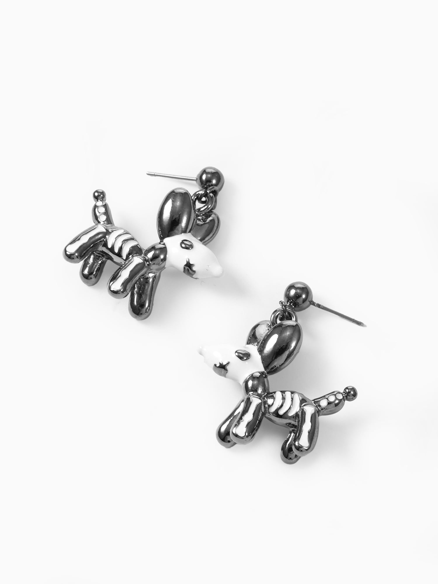 Way to Celebrate Skeleton Balloon Dog Halloween Earrings, 1 Pair