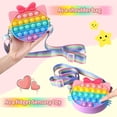 thumbnail image 2 of Fidget Toy Bag Push Pop Bubble It Monedero 2 en 1, Bolso de hombro sensorial multicolor de silicona, Bolso para juguetes para aliviar el estrés para niñas y niños - Gato, 2 of 5