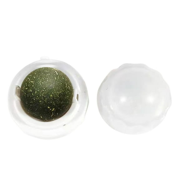 Mightlink Cat Licking Toy Easy to Paste 360 Degree Rotatable Dust Cover Natural Materials Vomiting Hairball Increase Appetite Teeth Grinding Catnip Wall Ball Cat Toy for Floor