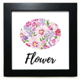 thumbnail image 1 of Flower Sea Drawing Art Black Square Frame Picture Wall Tabletop, 1 of 3