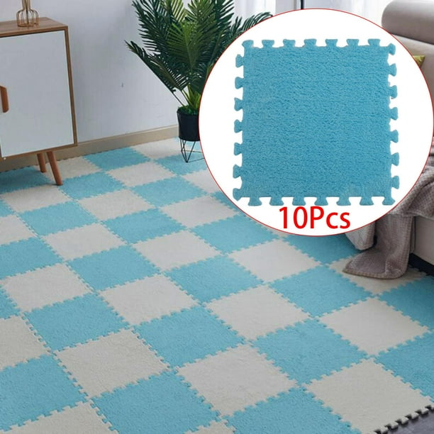 Tapete de Piso Hugo 10 Piezas Espuma Gruesa Azul Juguetes para