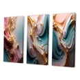 thumbnail image 3 of Designart "Exquisite Wave Symphony Liquid Gold and Pink IV" Abstract Shapes Wall Art Set Of 3 - Transitional Gold Canvas Set For Living Room Decor, 3 of 6