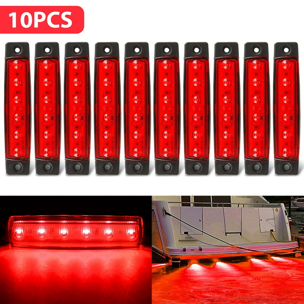 10Pcs 6LED RGB Rock Lights, 6 Pods Underglow Neon Lights