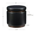 thumbnail image 4 of Linon Primrose Storage Ottoman Stool, Walnut Finish with Black Faux Leather, 4 of 9